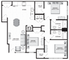 1336 square foot 3 bedroom floor plan